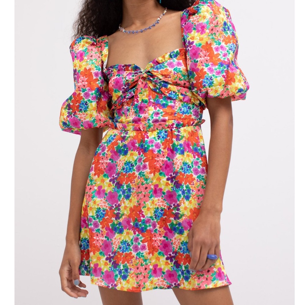 For Love & Lemons Puff Sleeve Mini Dress
